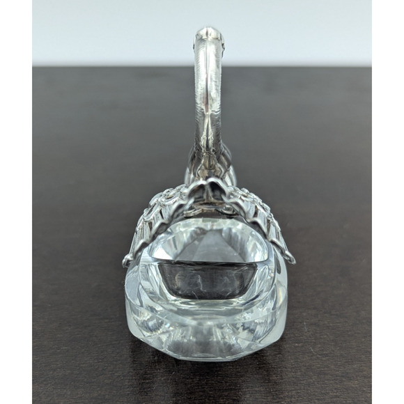Sterling Silver & Crystal Swan Salt Pepper Cellar Articulated Raimond W. Germany - Picture 4 of 15